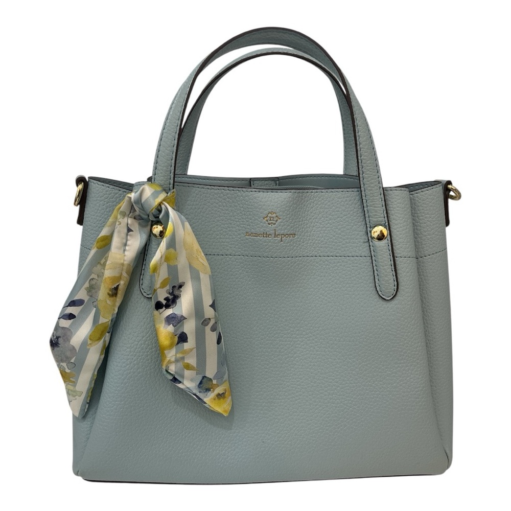 Nanette Lepore Blue Tote Bag with Gold Hardware - Picture 5 of 5